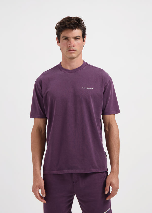 T-shirt essentiel délavé - Violet foncé