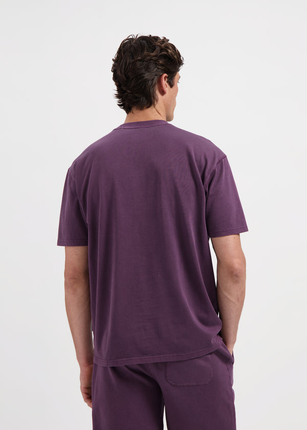 T-shirt essentiel délavé - Violet foncé