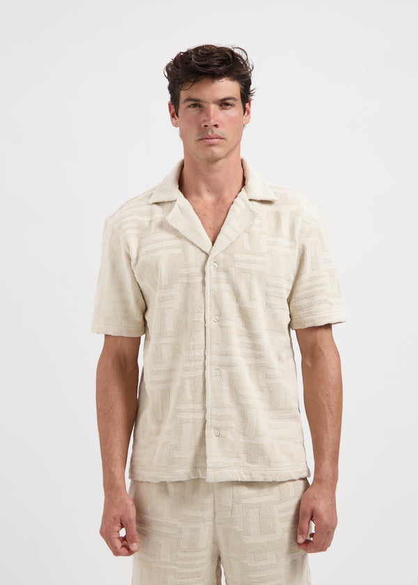 Toweling Jacquard Shirt - Sand