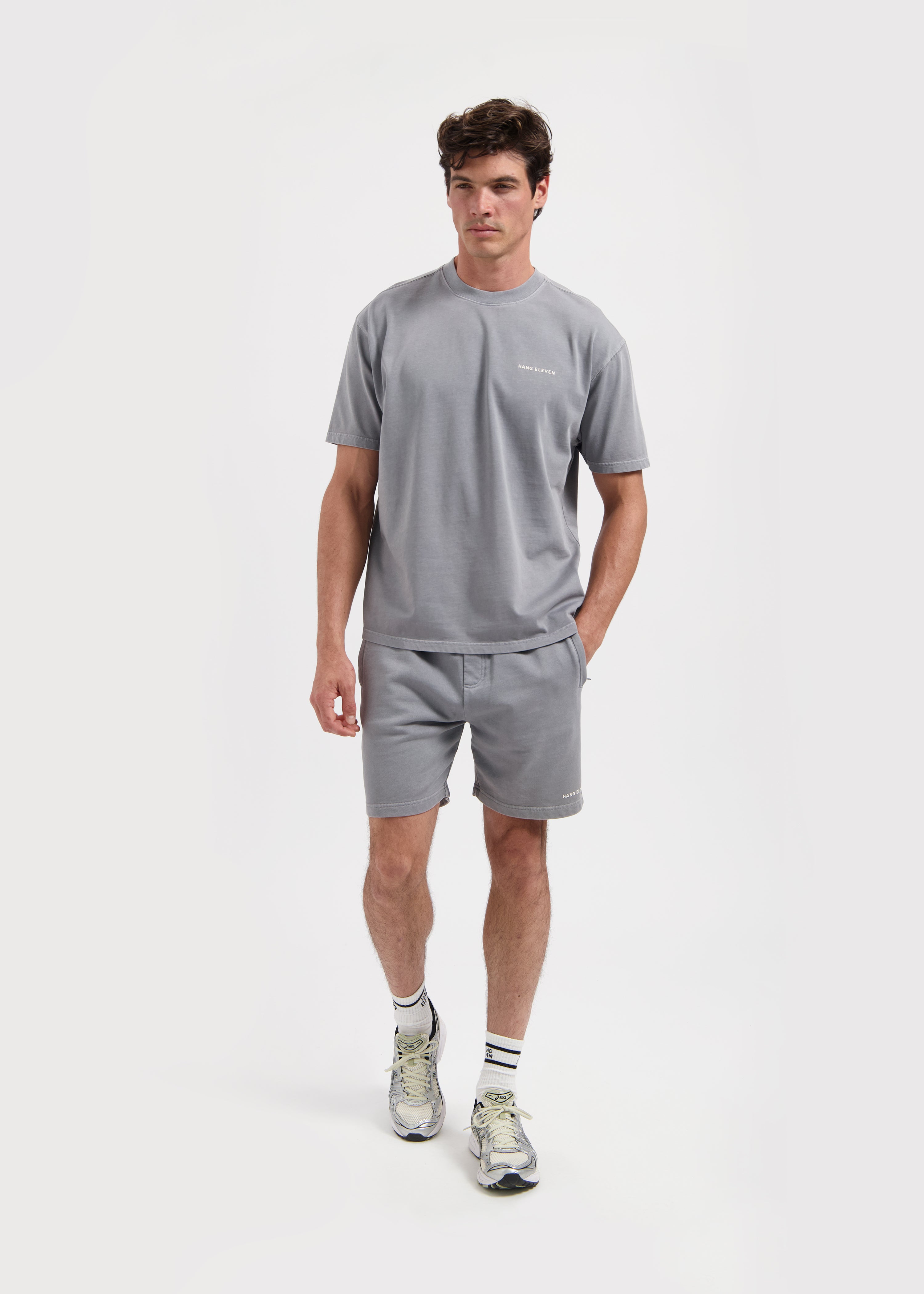 Washed Sweat Short - Stone Grey