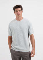 T-shirt en jersey gaufré - Gris chiné