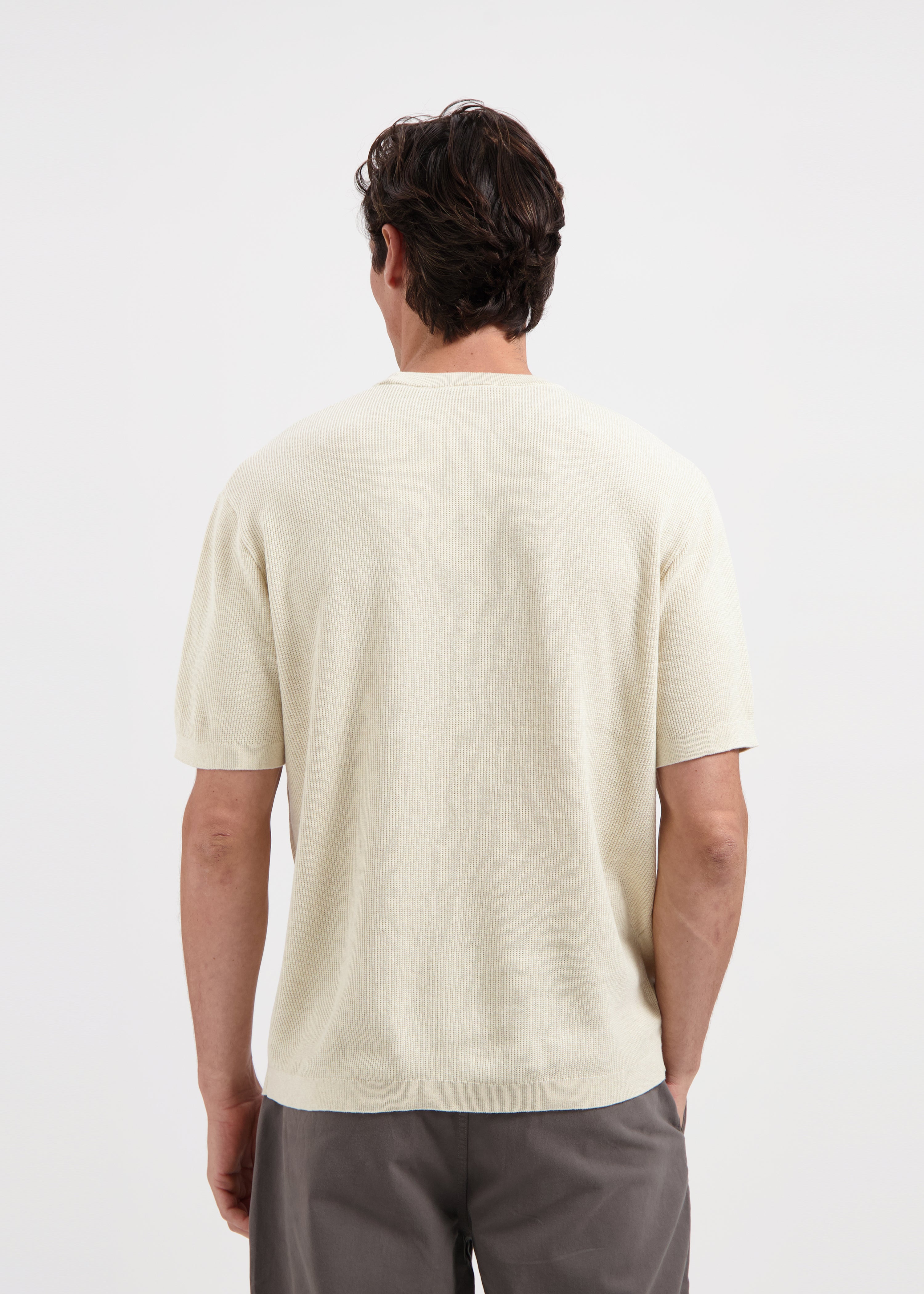T-shirt en jersey gaufré - Sable