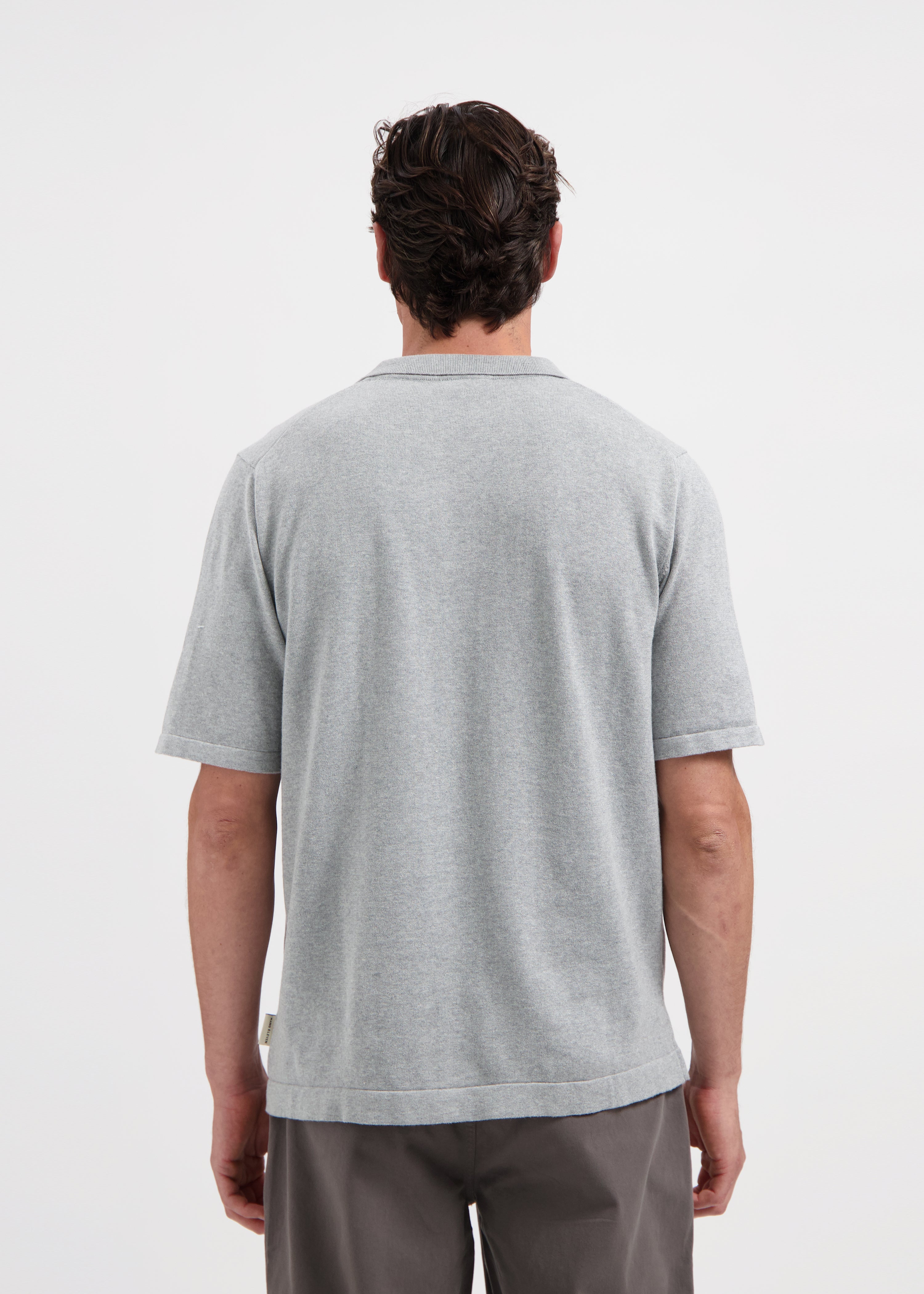 Polo en Tricot - Gris Mélangé