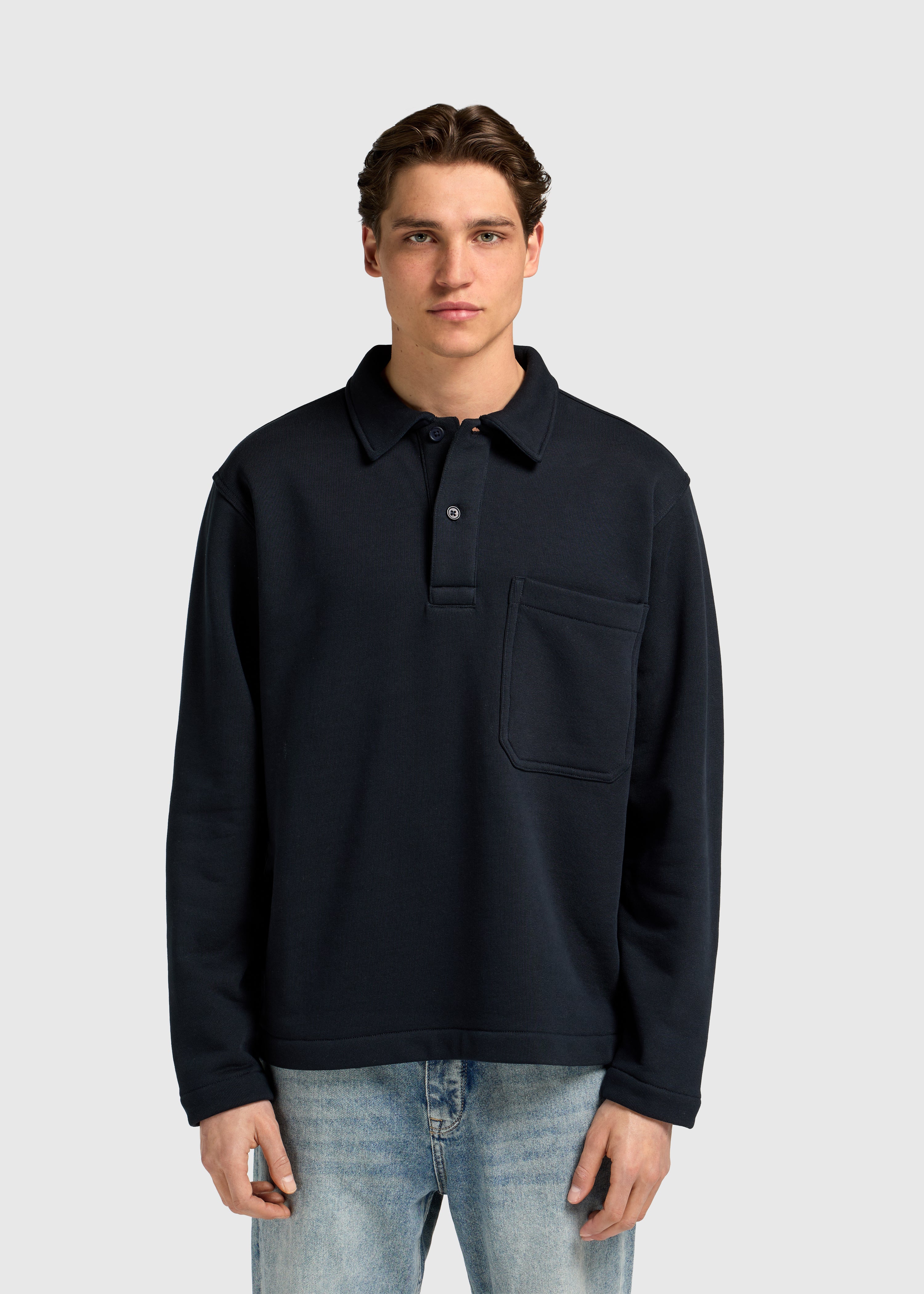 Heavy Polo Longsleeve - Navy