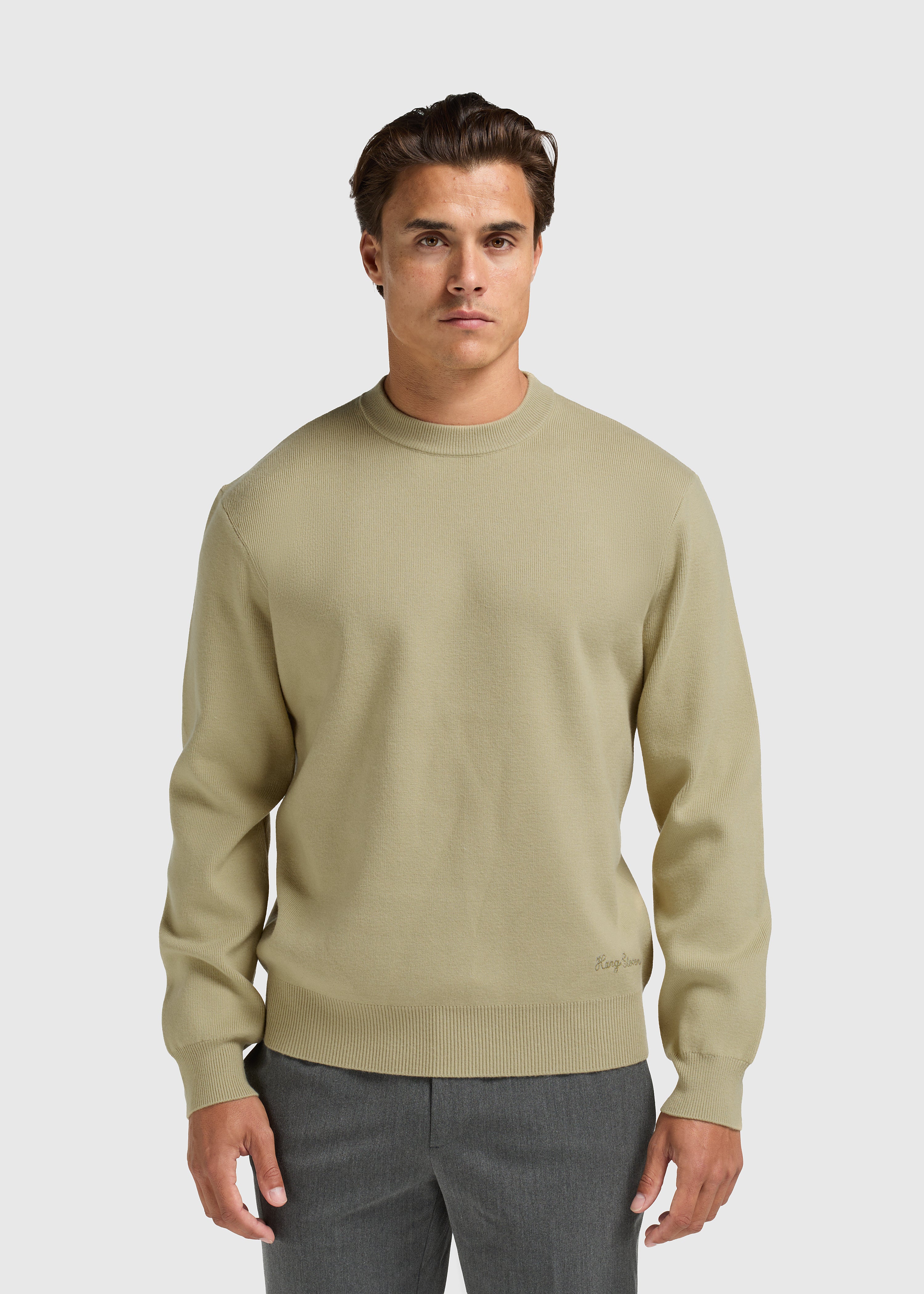 Compact Knit Crewneck - Slate Green