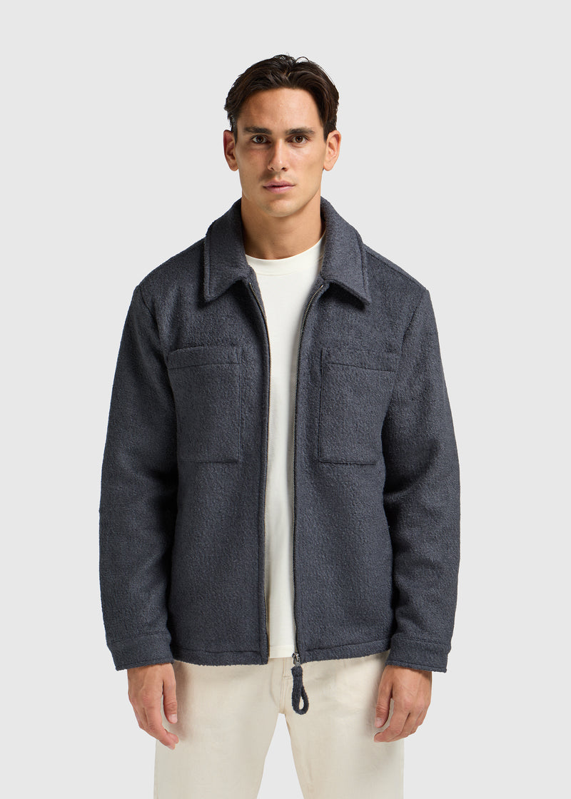 Premium Wool Jacket - Navy Blue