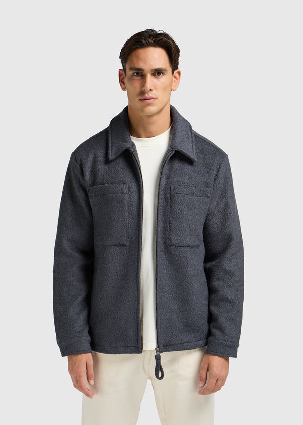 Premium Wool Jacket - Navy Blue
