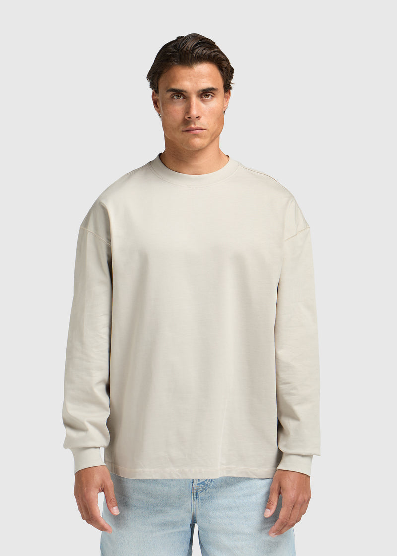 T-shirt manches longues contrastant - Taupe