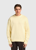 Pull ras du cou en grosse maille - Jaune pastel