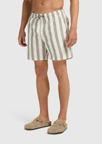 Gestreifte Badeshorts – Hellgrün