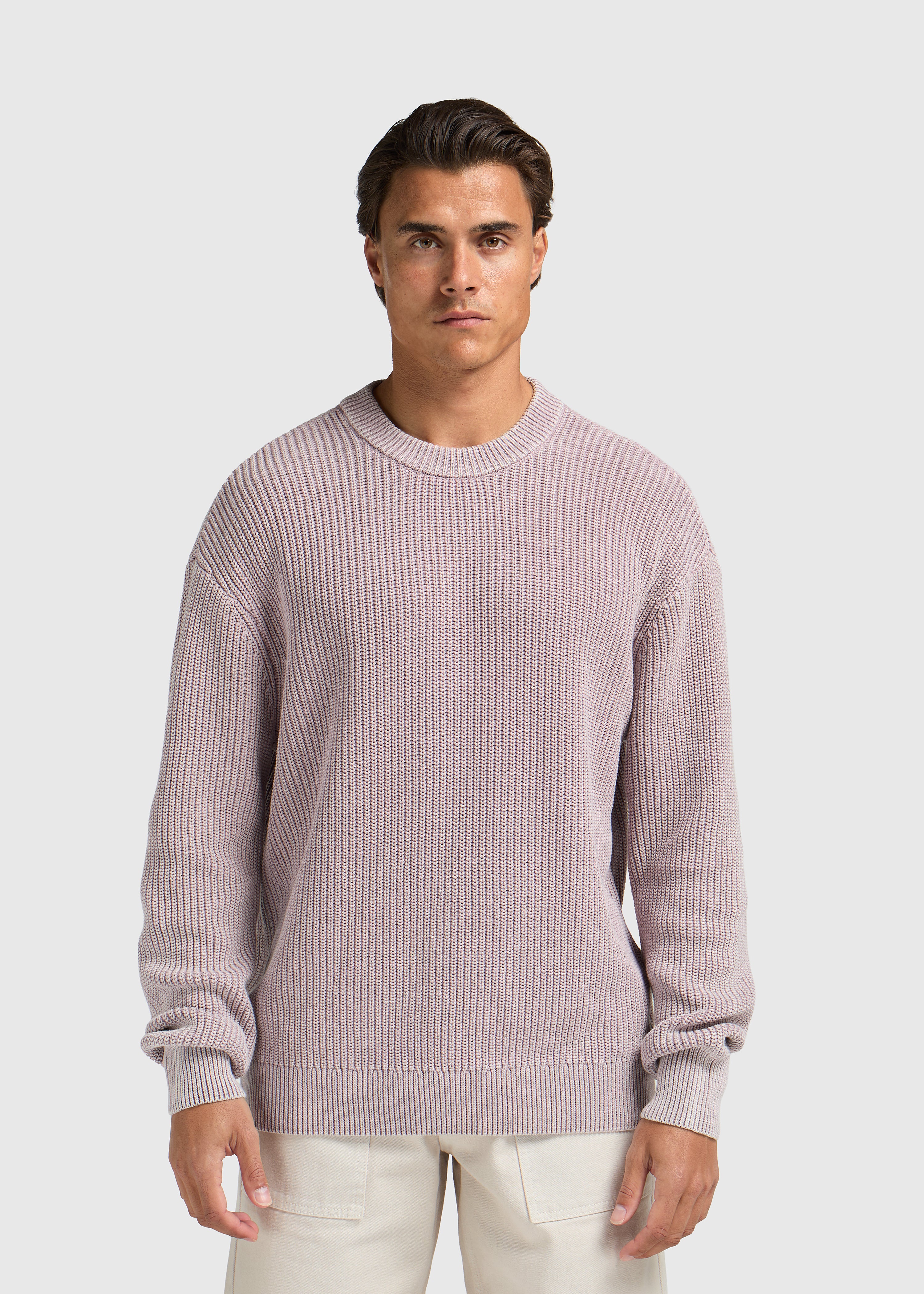 Washed Knit Crewneck - Lilac