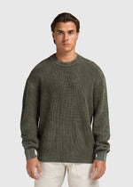 Washed Knit Crewneck - Chimera Green
