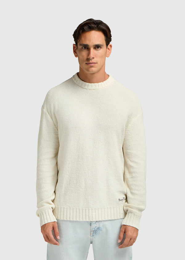 Loop Knit Crewneck - White Sand