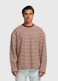 Structure Stripe Longsleeve - Bordeaux Red