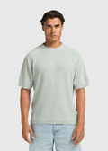 Loop-Strick-T-Shirt - Hellgrün