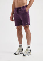 Sweatshorts aus gewaschenem Stoff – Dunkelviolett