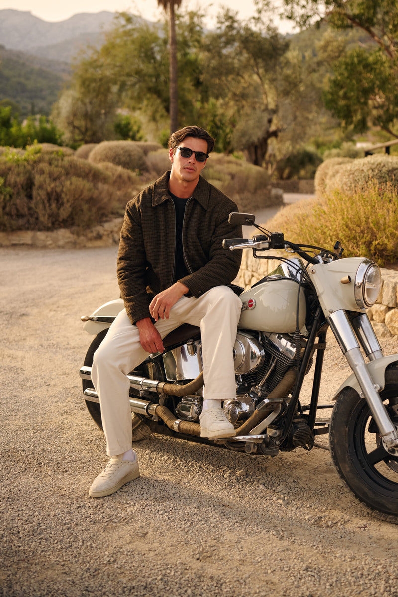 Padded Houndstoot Overshirt - Brown
