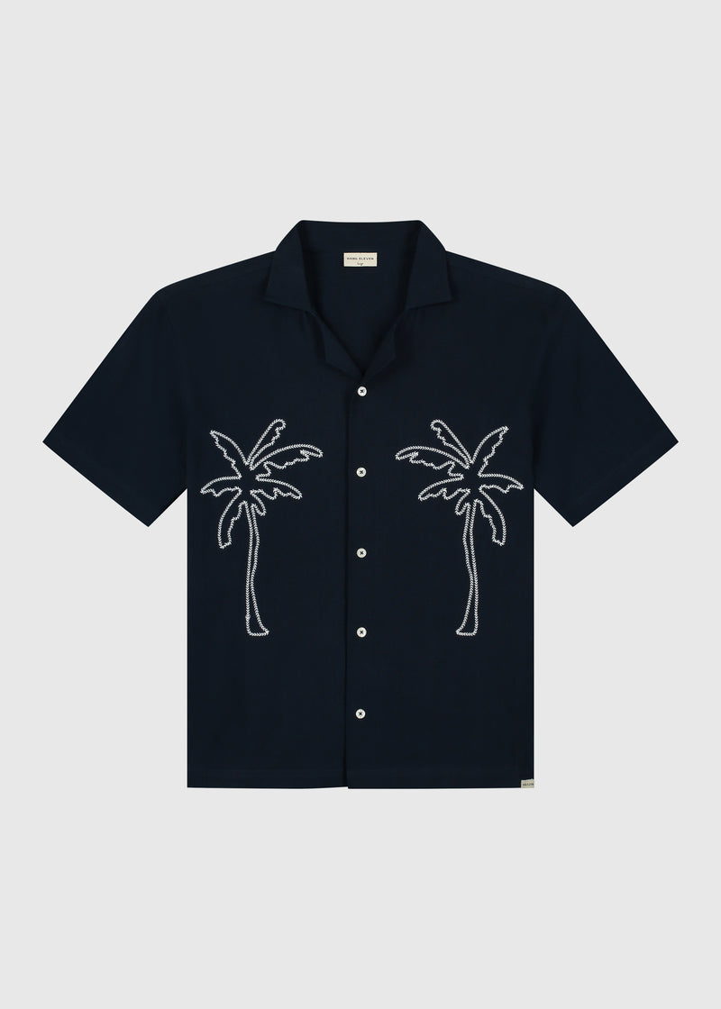 Chemise Palm Slub - Bleu marine