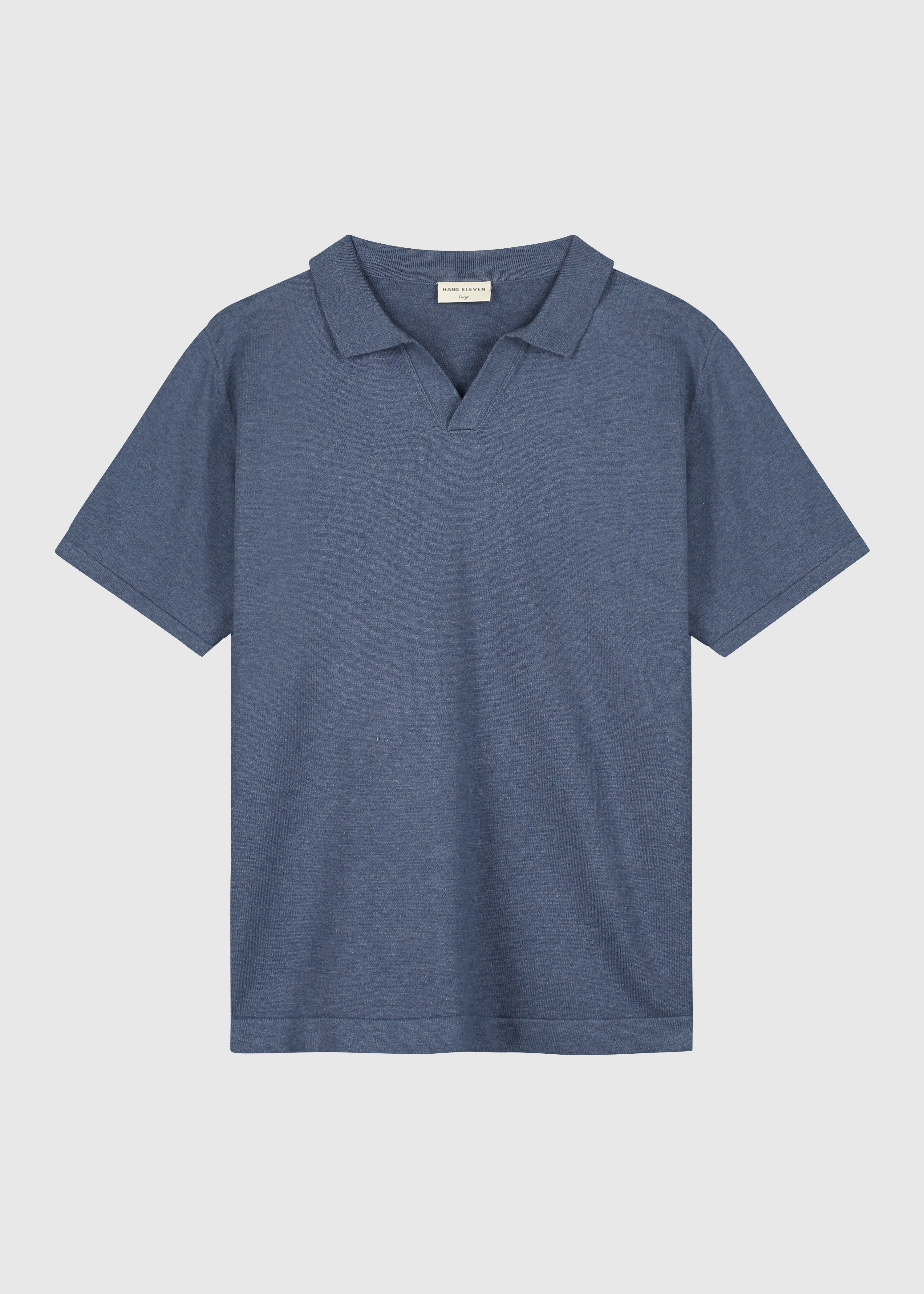 Knitted Polo - Blue Melange