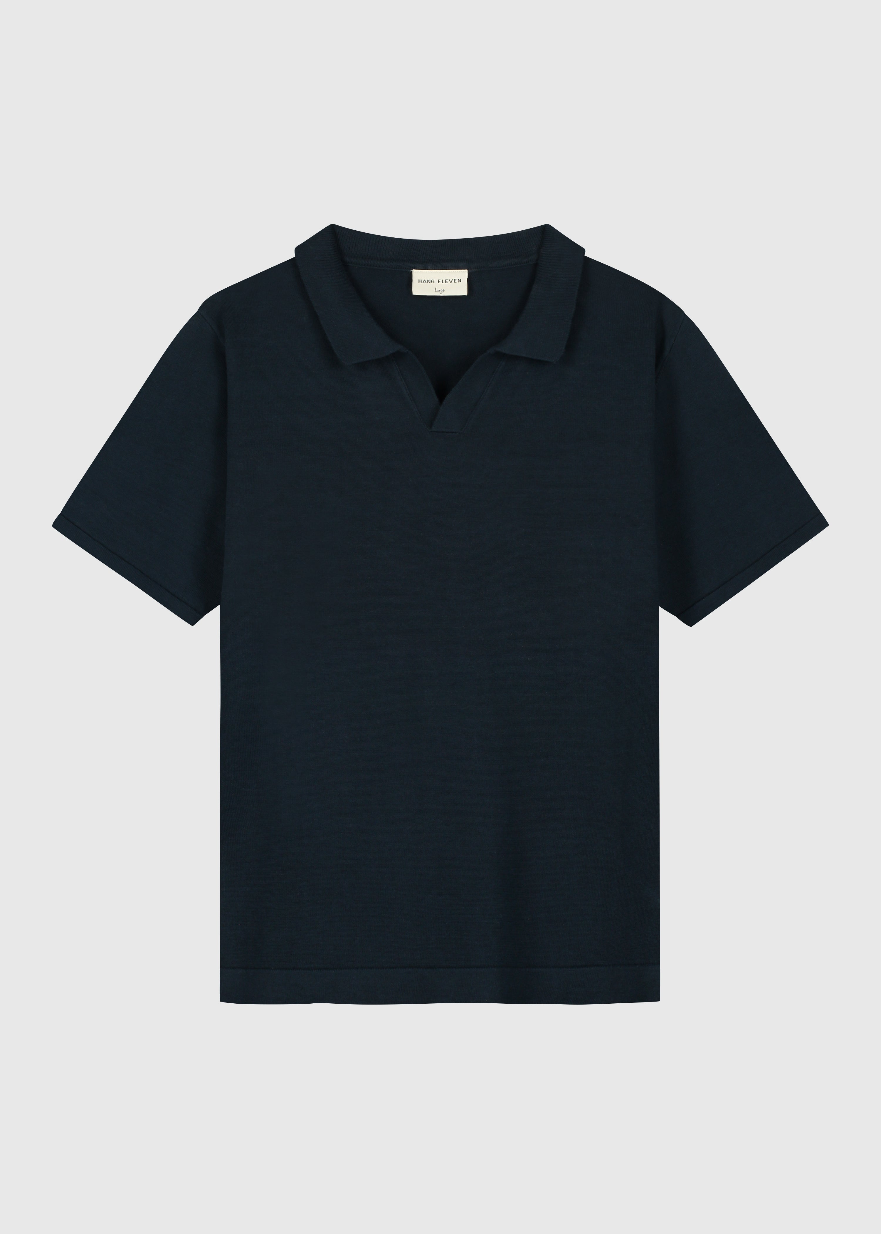 Polo en Tricot - Bleu Marine