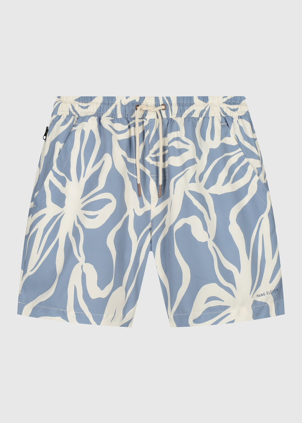 Plants Swim Short - Light Blue
