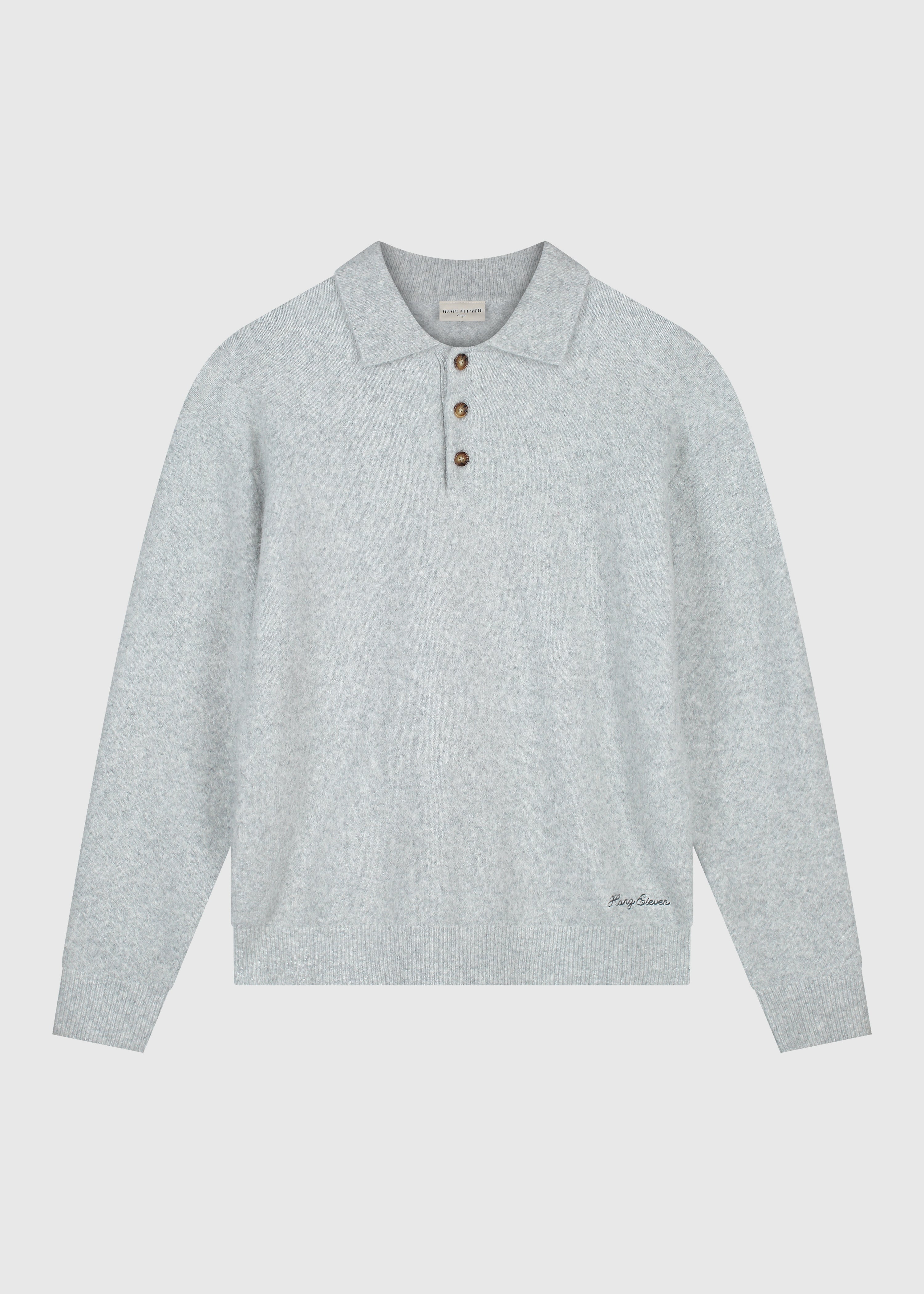 Soft Wool Polo - Grey Melee