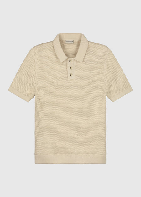 The Crochet Knit Polo - Sand