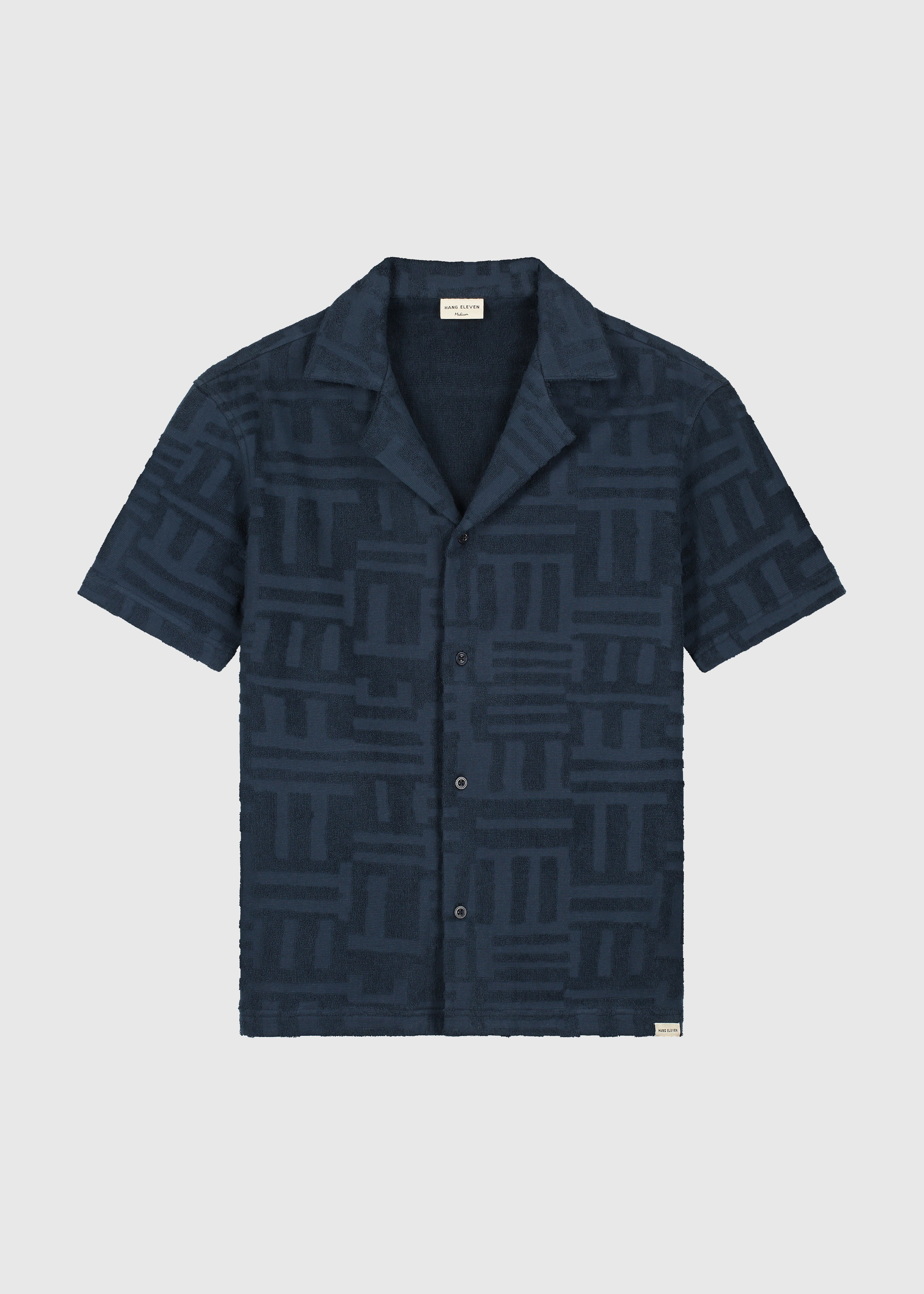 Chemise jacquard éponge - Bleu marine