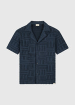Toweling Jacquard Shirt - Navy Blue