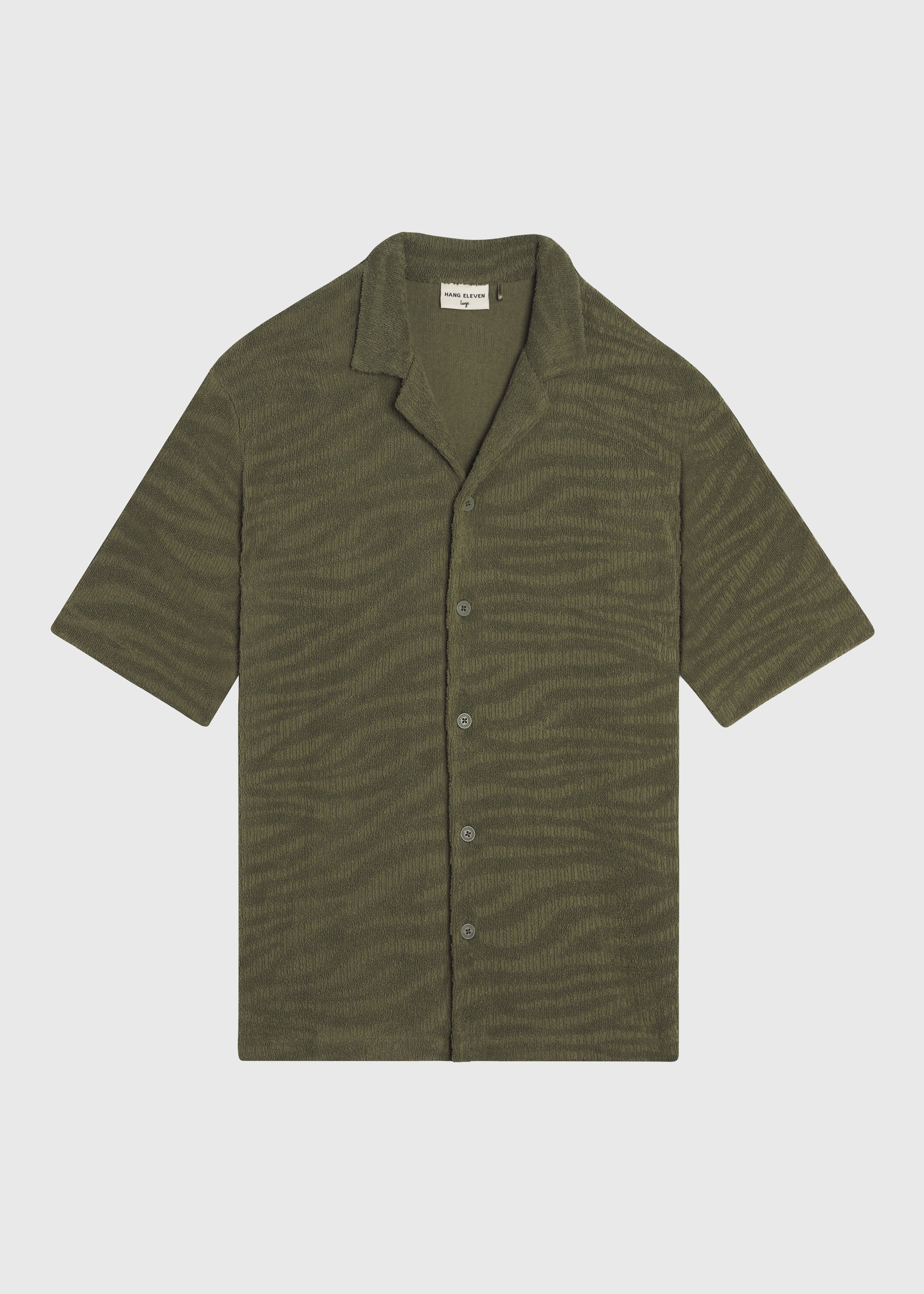 Terry Jacquard Shirt - Olive Green