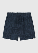 Toweling Jacquard Short - Navy Blue