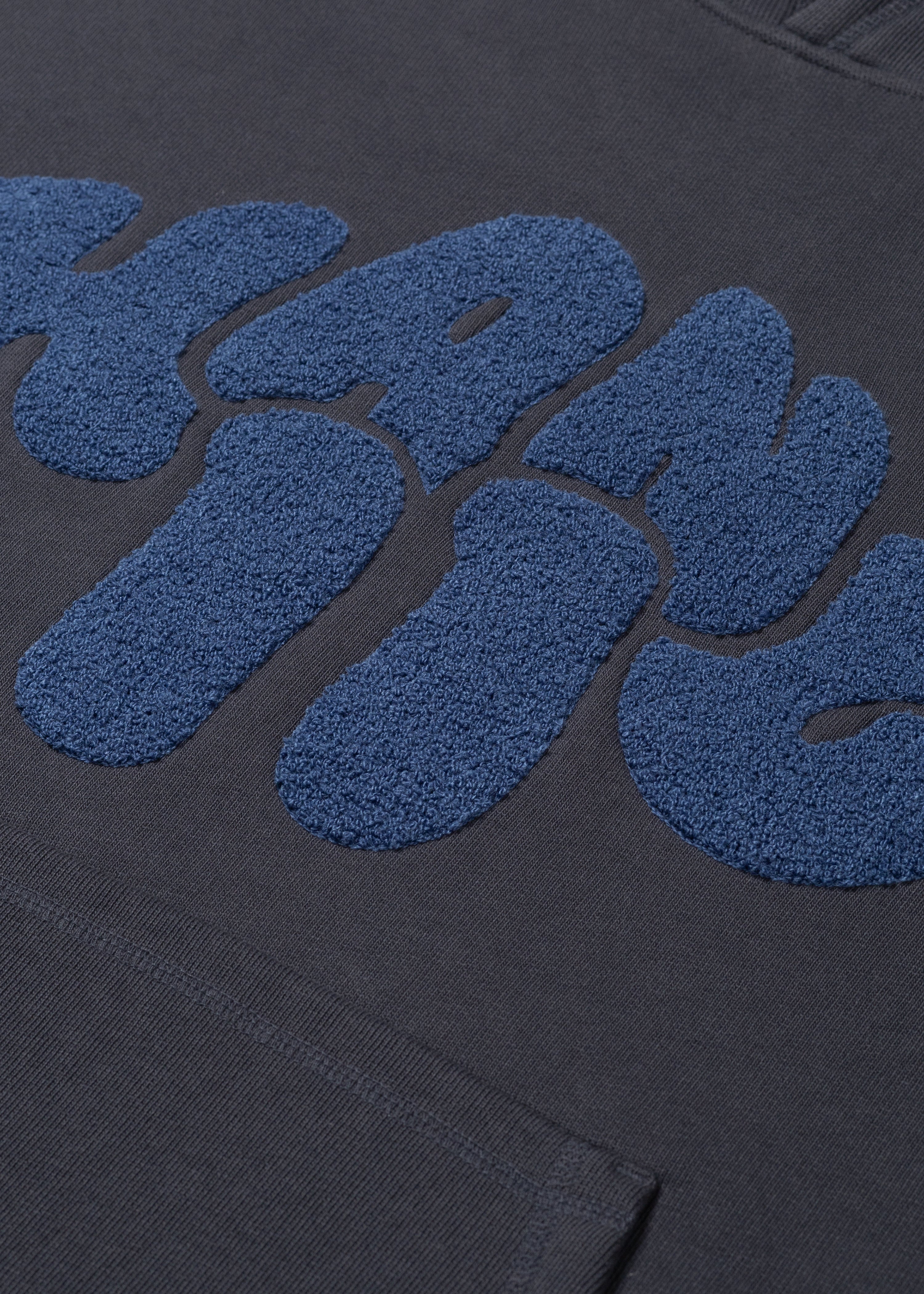 Sweat à capuche en tissu éponge épais - Bleu Ombre