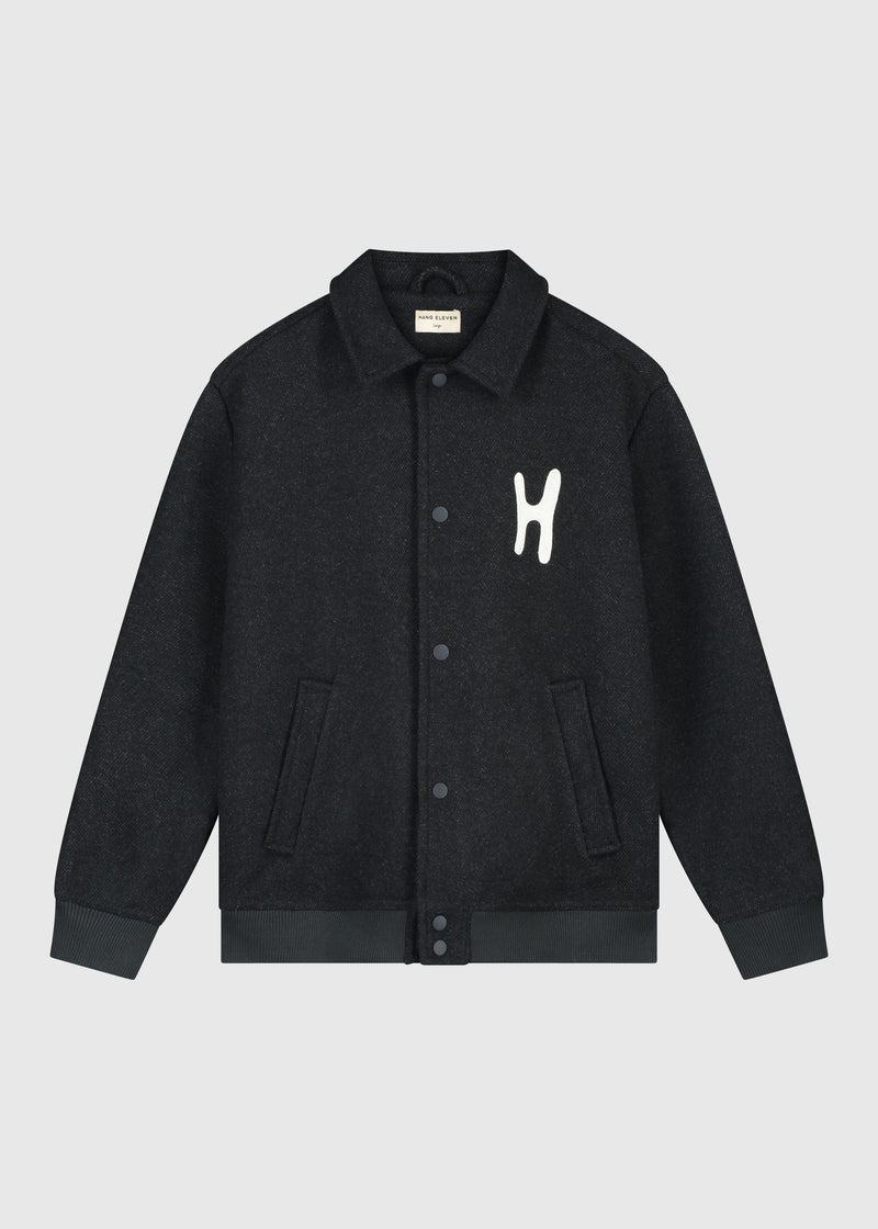 Varsity Jacket - Black Melange