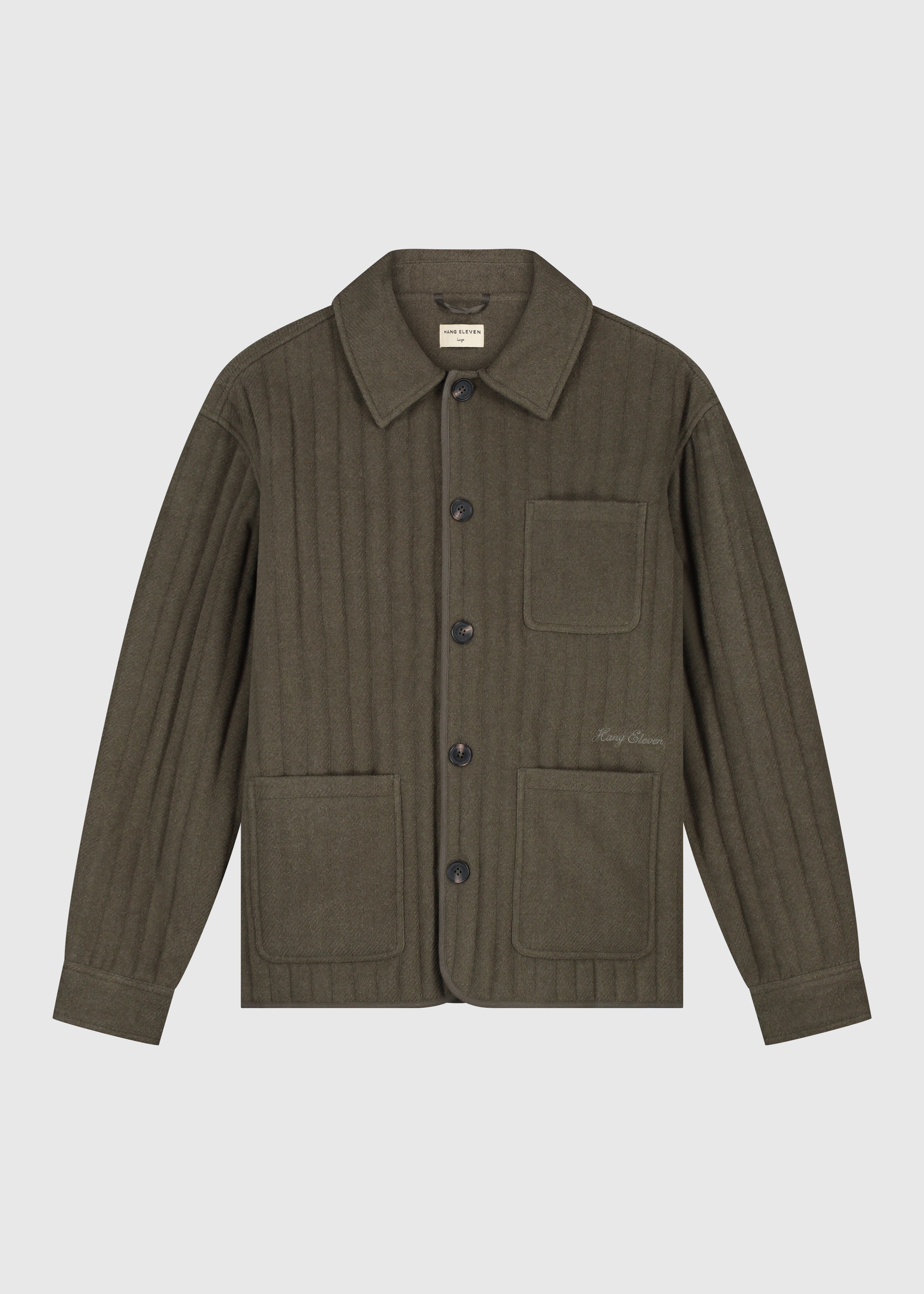 Vertical Quilt Overshirt - Green