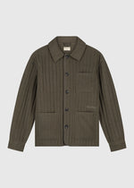 Vertical Quilt Overshirt - Green