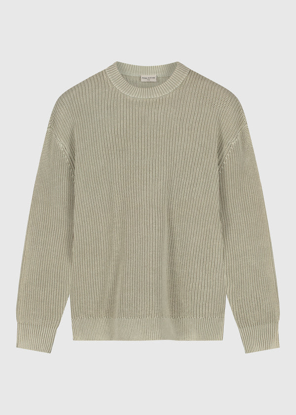 Washed Knit Crewneck - Slate Green