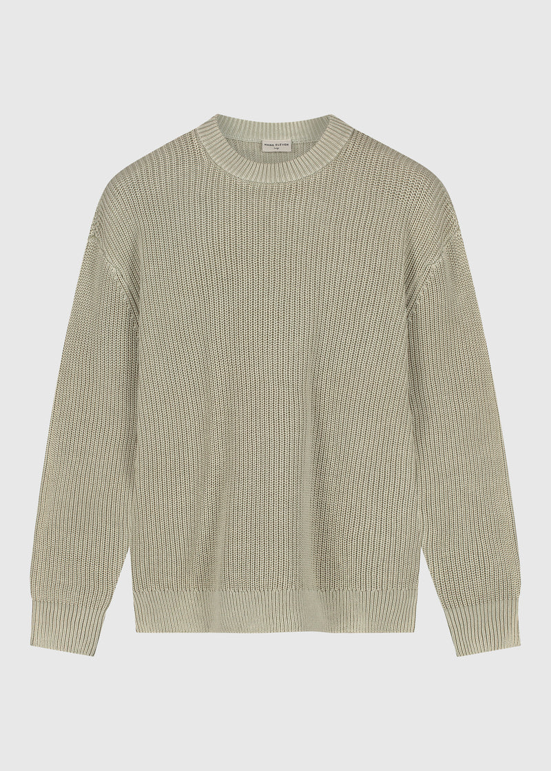 Washed Knit Crewneck - Slate Green