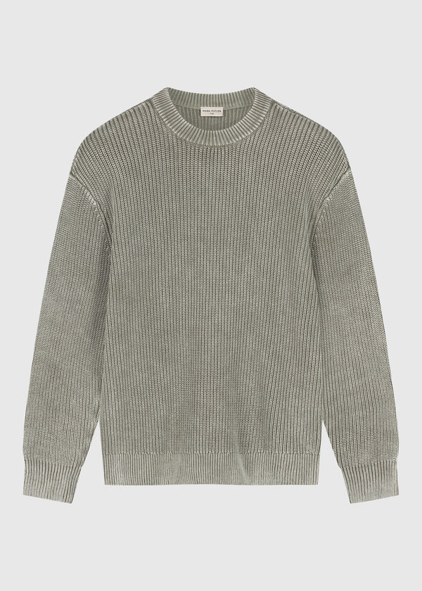 Washed Knit Crewneck - Olive Green