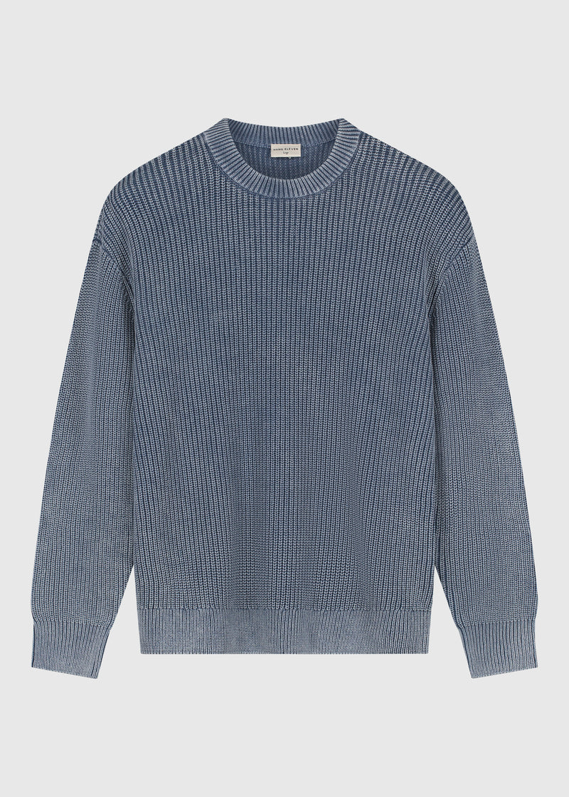 Washed Knit Crewneck - Stone Grey