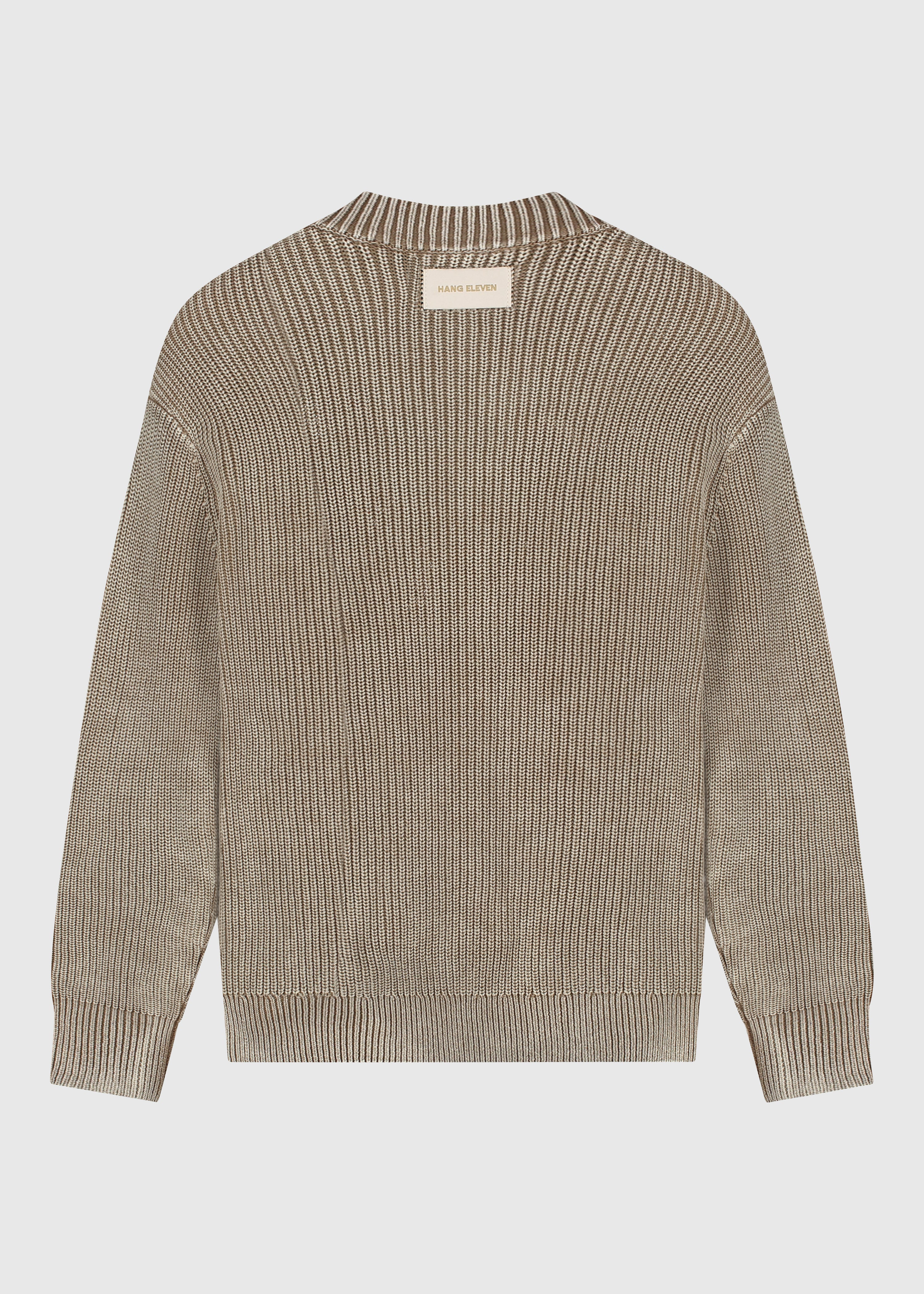 Washed Half Zip Knit - Dark Sand