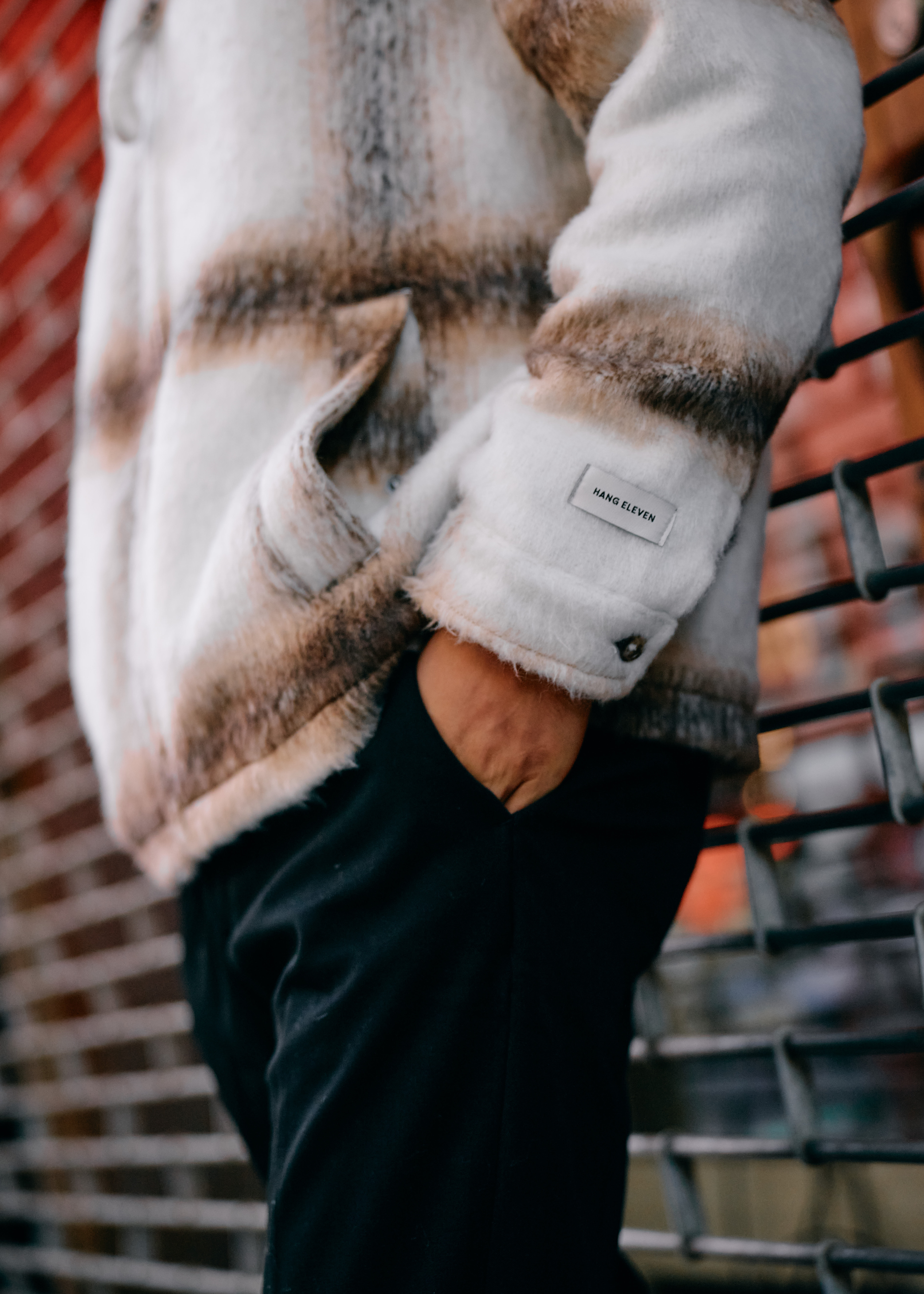 Hairy Check Jacket - Sand