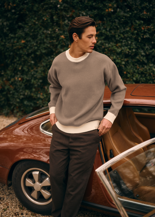 Contrast Knit - Grey