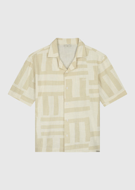 Chemise rayée à texture irrégulière - Sable