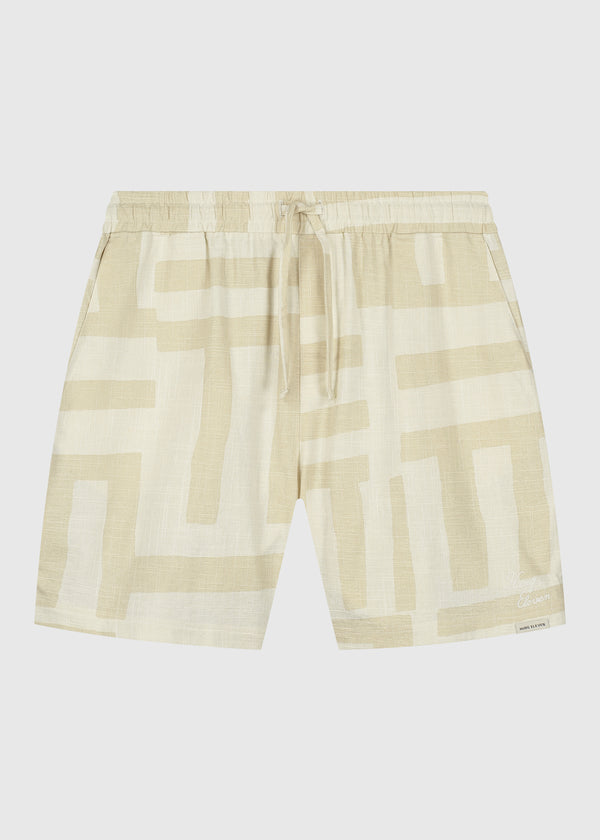 Streifen-Slub-Shorts - Sand