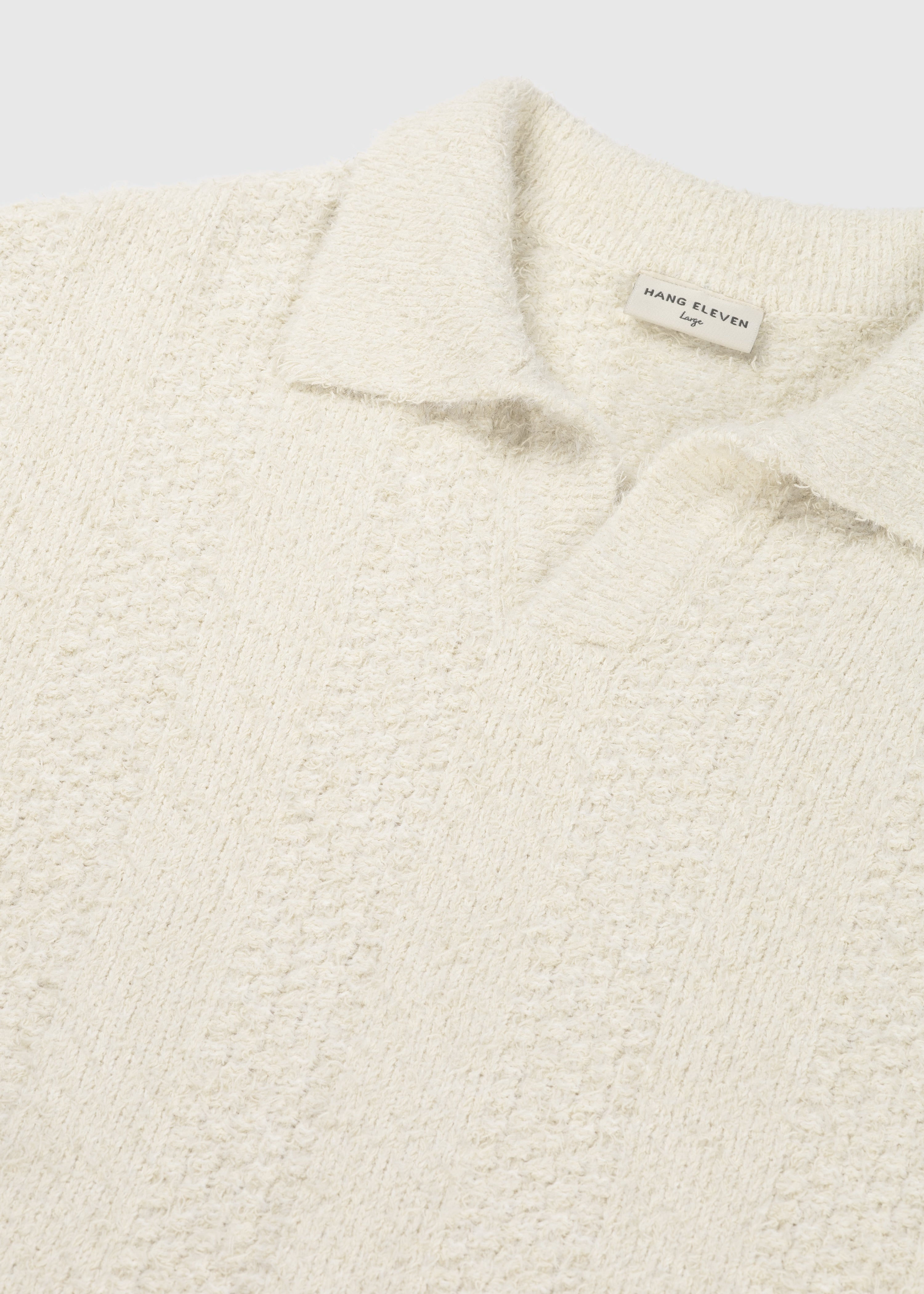 Jacquard Knit Polo - Ecru