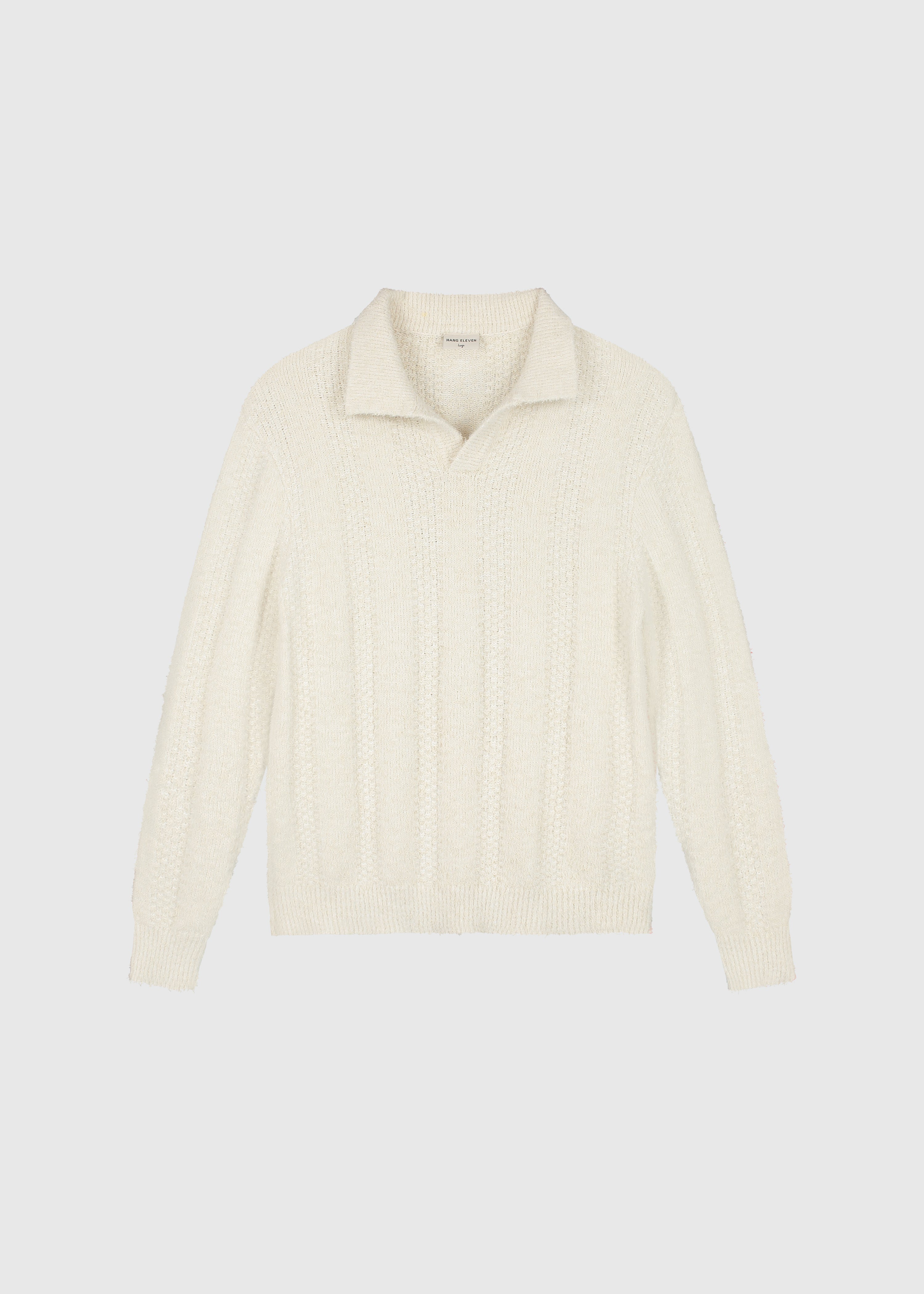 Jacquard Knit Polo - Ecru