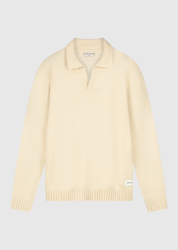 Heavy Knit Polo - Light Sand