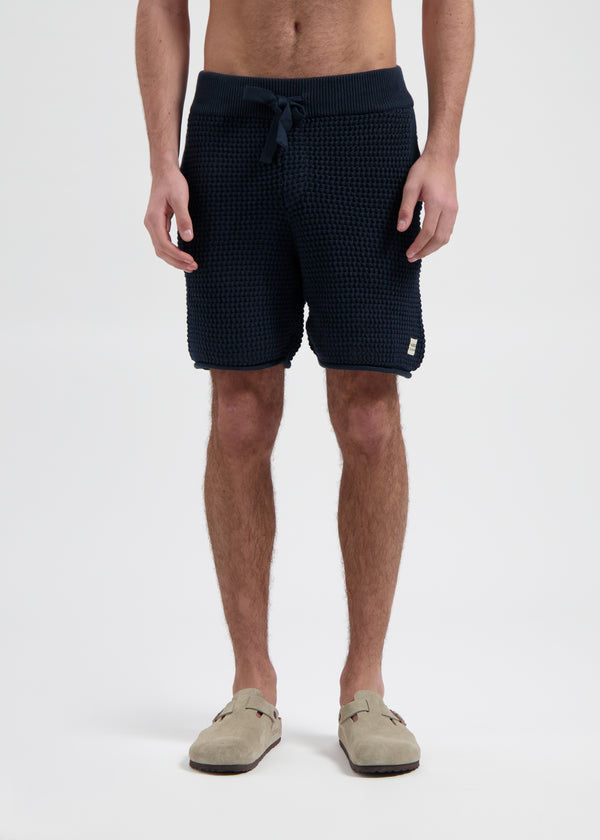 Short en Crochet Tricoté - Bleu Marine