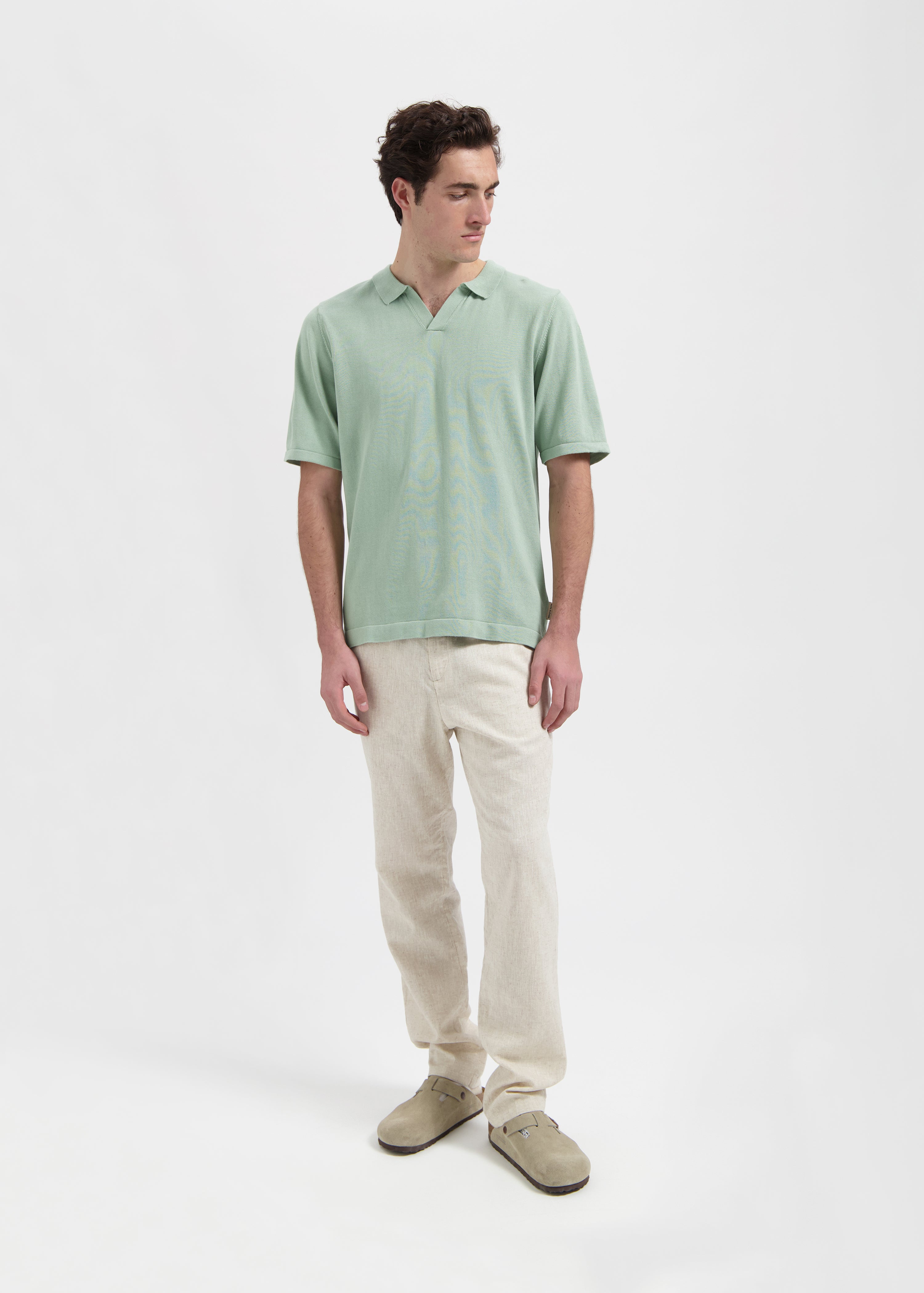 Polo en Tricot - Vert Sauge