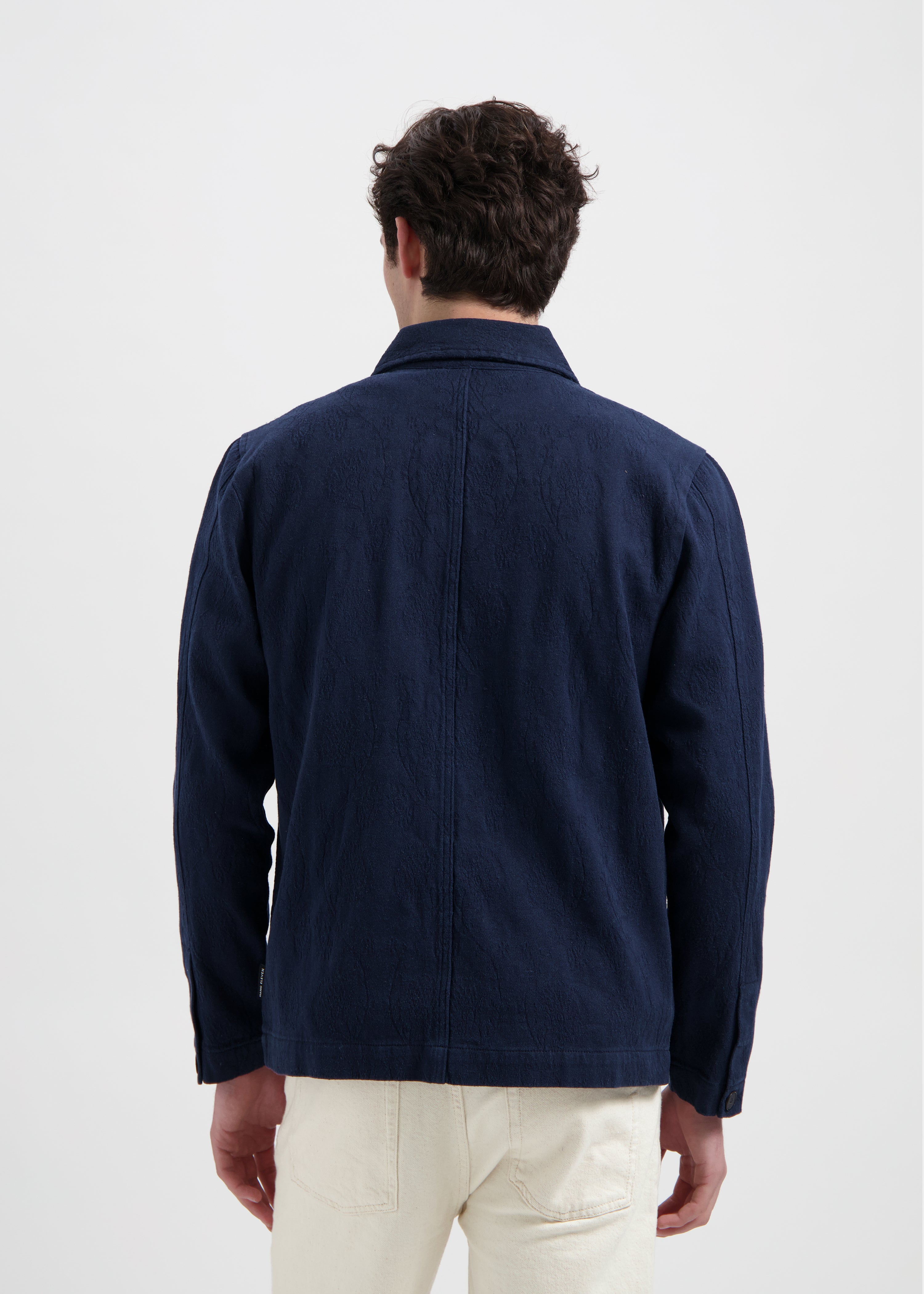 Jacquard Overshirt - Navy Blue